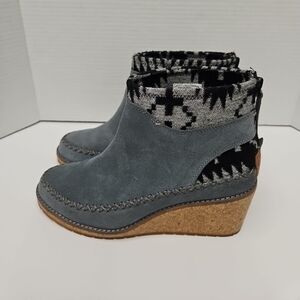 Pendleton Charcoal and Black Wedge Shoes